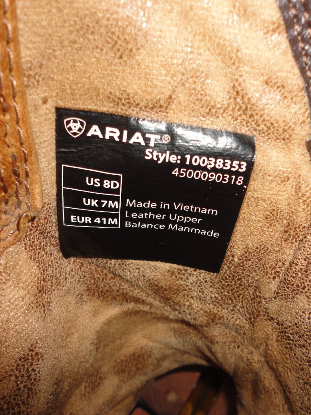 ARIAT Men's Brown Leather Hybrid Patriot Square Toe Boots Size 8D - Picture 12 of 13